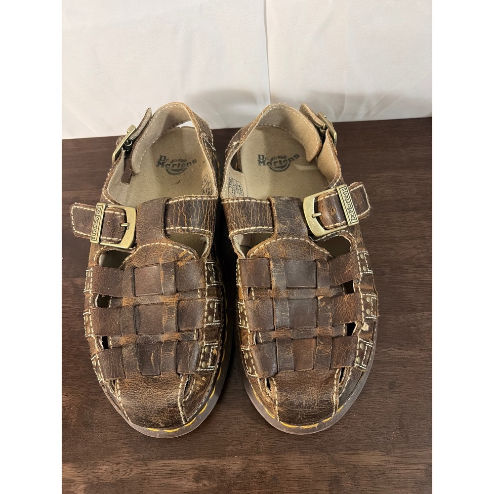 Dr. Martens Sayer Brown Leather Fisherman Sandals Mens 9 AW004 GC04M Huarache
